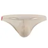 Underpants Men Briefs T Shape Thin High Elasticity Solid Color U Convex Pouch Male G-string Sleeping Wear Clothes Transparent Jockstrap