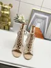 Crystal Decorative High Heel Sandals Hollow Breathable Dinner Dress with Ankle Strap Designer Dress Shoes Evening Strap Shoes 35-42