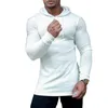 Erkek Sweaters Eğitimi Dip Tuvey Giyim Erkekler Spor T-Shirt Şık Şık İnce Fit Kapşonlu Uzun Kollu Külot Salyaçlar İçin Üstler