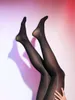 Kvinnliga strumpor Silk Strumps Sheer Tights Olja Shiny High midje Strumpbyxor