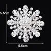 Crystal Snowflake Brooch Vintage Silver Rhodium Plated Wedding Bridal Bouquet Brooch Pin Hot Selling Elegant Banquet Pin For Lady LL