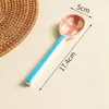 Dinnerware Sets Japanese Cute Ceramic Soup Spoon Long Handle Teaspoon Heat Resistant Hand Painted