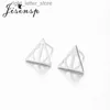 Stud Jisensp Simple créatif géométrique Triangle rond 925 boucles d'oreilles en argent Sterling mode reliques de la mort oreille bijoux pour femmes cadeau YQ231128