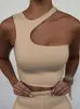 Tops Cut Out Sexy Crop Off Shoulder Solid 2022 Skinny Sport Short Women Tank Irregular Summer Tube