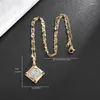Pendant Necklaces Ancient Greek Embossed Zircon Necklace For Women Fashion Charm Party Jewelry Christmas Gift