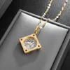 Pendant Necklaces Ancient Greek Embossed Zircon Necklace For Women Fashion Charm Party Jewelry Christmas Gift