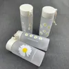 Water Bottles Large Mouth Frosted Small Daisy Portable Hemp Rope Plastic Water Cup Summer Fashion Girl Handy Water Bottle Cute Water Bottle 230428
