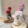 Confezione regalo 4 pezzi 8 cm secchiello rotondo per fiori di carta matrimonio festa di compleanno fiori di rosa scatole per imballaggio scatola per involucri di caramelle di San Valentino