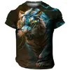 Heren T-shirts Dominante Leeuw 3D Print T-shirt Dier Tijger Patroon Zomer Casual Streetwear Sneldrogend Mode Kleding