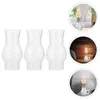 Bougeoirs 3pcs cheminée extérieur couvercle de lampe à huile abat-jour en verre kérosène de remplacement