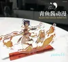Nyckelringar nyckelkedja kvinnor xiangling anime nyckelring män platta skrivbord dekor stativ samling accesorios barn genshin påverkan