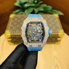 Designer Ri mlies Orologi di lusso quadrante Mantianxing grande orologio a forma di botte di vino moda casual impermeabile automatico scava fuori meccanico da uomo