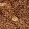 Vestes vêtements d'extérieur en peluche pour bébé enfants filles garçons hiver à manches longues polaire couleur Pure manteau Cardigan avec bouton mode enfants