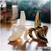 Vase Ceramic Banana Furnishings Gold / White Vase is unique1ドロップデリバリーホームガーデンDHX7W