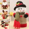 Present Wrap JX-LCyl Christmas Santa Claus Snowman Elk Doll Candy Container Box Storage Decor