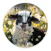 壁の時計羊のデイジーファームクロックモダンデザインリビングルーム装飾キッチンサイレントホーム装飾