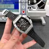Designer RI MLIES Luxury Watchs Business Leisure Machinery Watch RM61-01 Automatisk finstålfodral Black Tape Men's