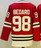 Самые продаваемые хоккейные майки Коннер Бедард 98 красного, белого цвета, сшитые мужские и женские молодежные майки