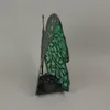 ブラウンメタルバタフライグリーンLEDソーラーライトアウトドアガーデン彫像ヤード装飾 - 緑 - サイズ13 5インチ