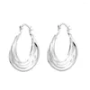 Boucles d'oreilles créoles en argent Sterling 925 de haute qualité, multicouches, en forme de U, bijoux cadeaux de fête d'anniversaire pour femmes, vente en gros