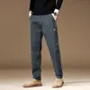 Calças masculinas outono inverno calças de carga 97% algodão grosso cor sólida trabalho wear cinza casual calça larga coreano jogger calças masculino 231127