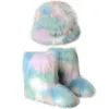 Stivali invernali caldi da donna Stivale in pelliccia Donna Soffice finto cappello da pescatore Set da donna Peluche Neve Fuori Donna Furry Slip on Shoe Bota 231128