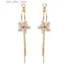 Stud Mode Double couche Fleur Boucles D'oreilles Argent Pin Boucles D'oreilles Détachables Un Tempérament À Deux Porter Cent Match Gland Bijoux YQ231128