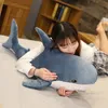 Plush Dolls 456080cm Cute Shark Plush Toy Soft Stuffed Speelgoed Animal Reading Pillow for Birthday Gifts Cushion Doll Gift 231127