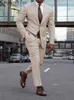 Men's Suits Gwenhwyfar 2023 Classic Style 2 Pieces Business Men Office Wear Sets Casual Party Tuxedos Italian Luxury Beige