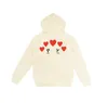 Play Designer Mens Hoodies Fashion Hearts Badge Hoodie Trendência Sorto de algodão Sweatshirts