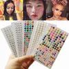 Tattoos Colored Drawing Stickers Mixed Size 3D Pearl Tattoo Sticker Diamond Decoration Rhinestone Crystal Makeup Eyeliner Eyeshadow Eyes Face Laptop StickersL23