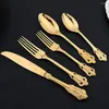 Utensílios de jantar 20pcs dourado aço inoxidável