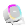 FÁBRICA 4 em 1 alto-falante bluetooth com carregador sem fio multifuncional de 15 W com luz LED RGB e suporte para telefone