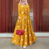 Ethnic Clothing Women's Dress Retro Polka Dot Printed Gown Middle East Dubai Turkey Abaya Islamic Muslim