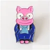 Cartoon Accessories Cute Pig Hard Enamel Pins Collect Funny Animal Metal Brooch Backpack Collar Lapel Badges Men Women Fashion Jewelry Dhfnr