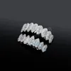 Micro Verharde Blauwe Zirkoon Tanden Grills Nummer 1414 Tanden Acht Tand Fang Set Halloween Tand Persoonlijkheid Sieraden