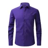 Męskie koszule anty-wrinkle stretch elastyczność Slim Elastyczność Fit Męska sukienka biznes Podstawowa swobodna długie rękawy mężczyźni Social Formal Shirt USA Rozmiar S-2xl 231127