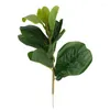 Flores decorativas -Small Artificial Fiddle Leaf Tree 11 polegadas FAUX FICUS LYRATA PARA CASA DE CASAMENTO CASA