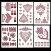 Tattoos Colored Drawing Stickers Maroon Henna Tattoo Stickers for Hand Brown Henna Instant Tattoo for Women Body Art Waterproof Temporary TattooL231128