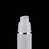 white empty PP plastic cosmetic packaging container serum lotion 15ml 30ml 50ml airless pump bottle Eawkl