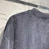デザイナーNew Women Tシャツハイバージョン2023夏洗浄古いフルホットダイヤモンドOSルーズスリーブTシャツ