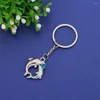 Keychains 1 Pair Lovely Lovers Alloy Key Chain Romantic Distinctive Couple Dolphin Keychain Blue Red Gifts Fashion Accessory 2023