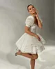 2024 White Short Prom Homecoming Dress Sweetheart A-Line Mini Sequins Formal Birthday Party Gown Detachable Sleeves Graduation Dresses Robe De Soiree