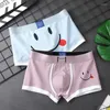 Underpants Men's Boxers Underwear Made Of Pure Cotton Thin Summer Style Breathable Comfortable Smile Boy Short Boxer