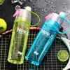 Vattenflaskor 400/600 ml Portable Water Button Sport Cycling Mist Spray Creative Cover Cool Gym Beach Leak-Proof Summer Drinking Fitness 230428