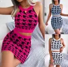 Kvinnors uppsättning 2023 Summer Fashion Open Button Top Wrapped Hip Skirt Set Women's Two Piece Dress