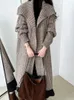 Женские куртки EAM Camel, длинный вязаный кардиган большого размера, свитер свободного кроя с рукавами с лацканами, женская мода, весна-осень 2023 1DH2493 231128