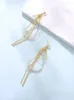 Dangle Earrings SDA Style Female Fashion And Elegant Long Drop-shaped CZ Stone Pearl Women