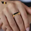 Wedding Rings Vnox Bar Signet Ring for Women Men Stainless Steel Geometric Top Finger Band Cool Unisex Jewelry 231128