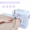 Maskiner 1 Set Mini Desktop Multiple Electric Sewing Machine Portable Hushållens handarbete Presser Foot Pedal Sew Thick Clothes 12 Stitch